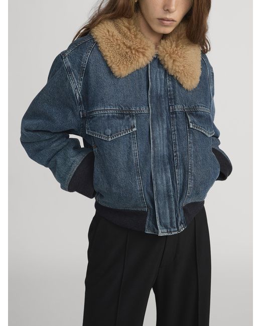 FRAME Blue The Shearling Aviator