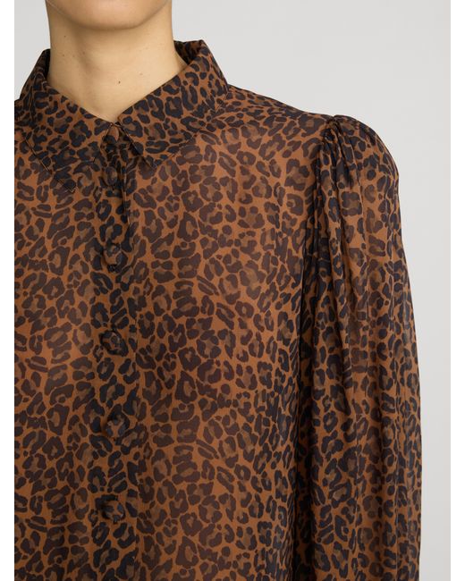 FRAME Brown The Silk Prairie Shirt