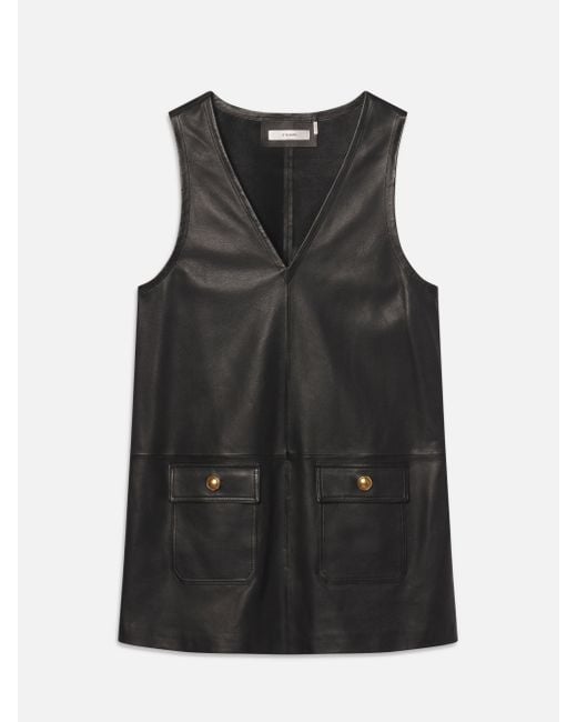 chinese dress ladies High-Waisted Black Leather Dress | Women's Overall Dress
