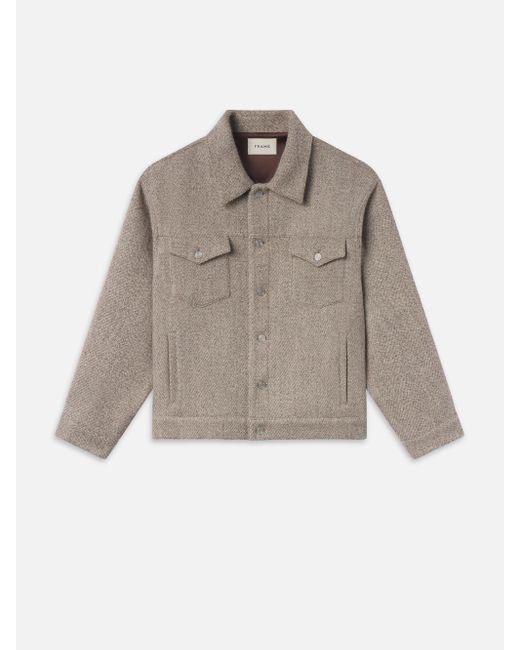 FRAME Gray Wool Trucker Jacket for men