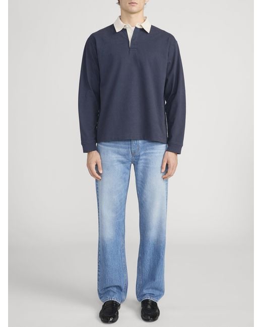 FRAME Blue Rugby Polo Shirt