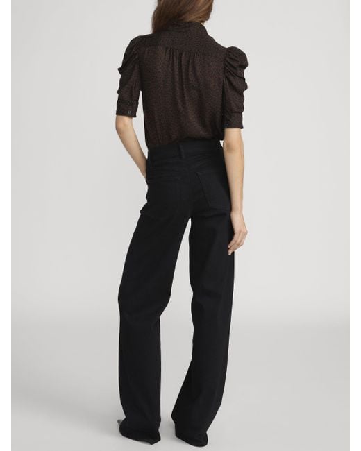 FRAME Black The Leopard Gillian Top