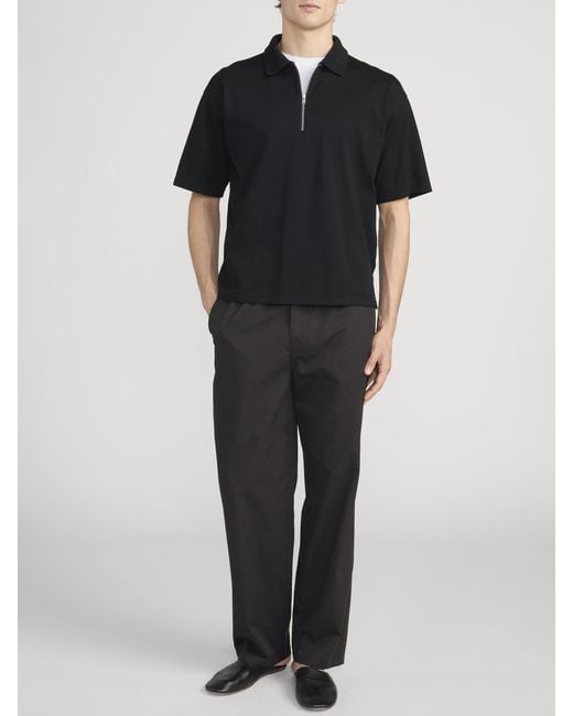 FRAME Black Zip Polo Shirt for men
