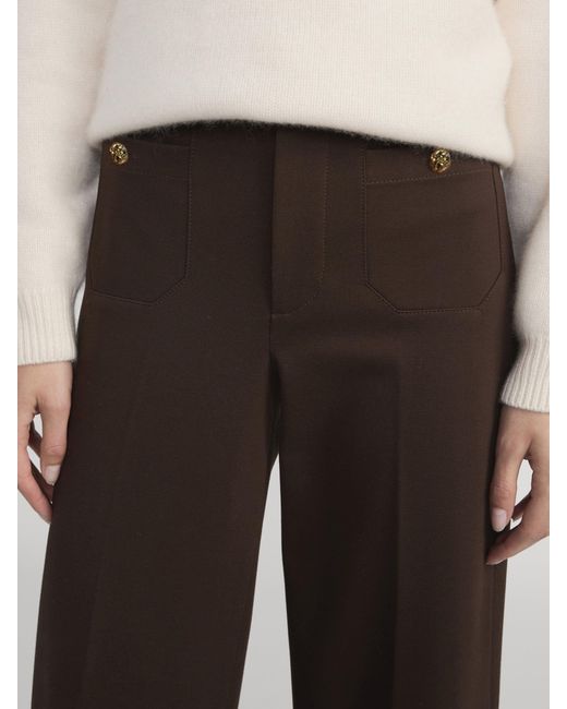 FRAME Brown The Slim Palazzo Trouser
