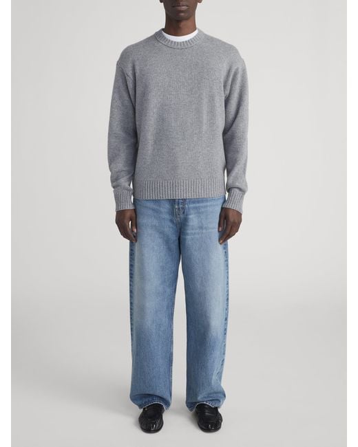 FRAME Gray Cashmere Crewneck Sweater for men