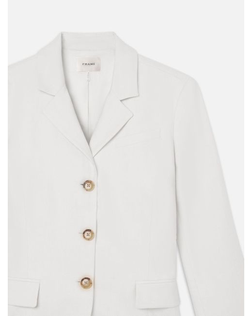 FRAME White The Linen Smart Blazer