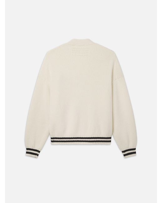 FRAME Natural Ritz Embroidery Cashmere Cardigan