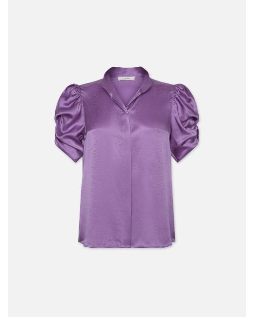 FRAME Purple Puff Sleeve Blouse