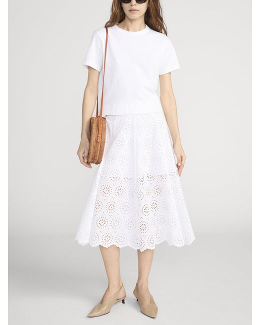 FRAME White The Solstice Eyelet Skirt