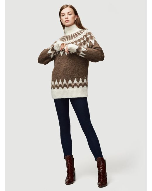 Fair isle mock neck sweater cheap