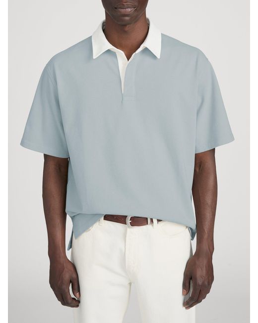 FRAME Blue Rugby Polo for men