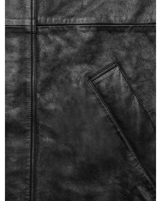 FRAME Black Leather Parka for men