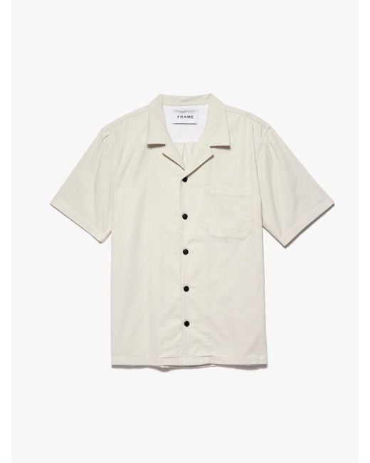 FRAME White Light Weight Cord Camp Collar Shirt for men