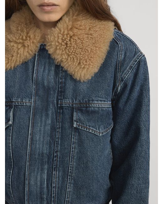 FRAME Blue The Shearling Aviator