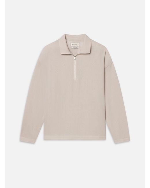 FRAME White Half Zip Overshirt Jacket