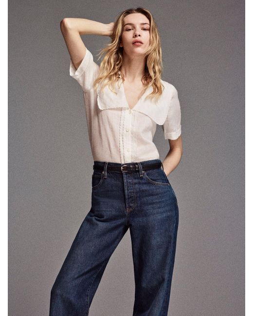 FRAME White The Scallop Sailor Blouse