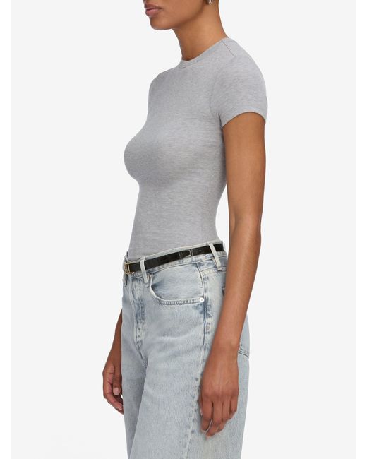 FRAME Gray The Rib Baby Tee