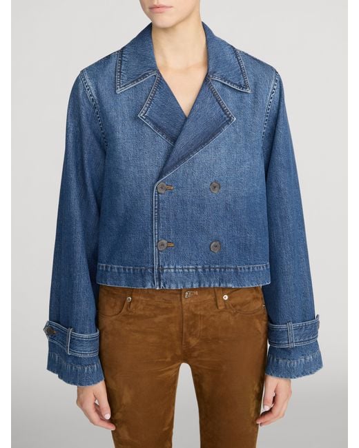 FRAME Blue The Denim Uniform Trench