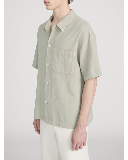 FRAME Green Textured S/s Shirt for men