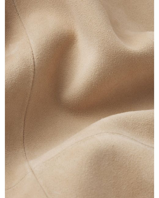 FRAME Natural The Sleek Suede Coat