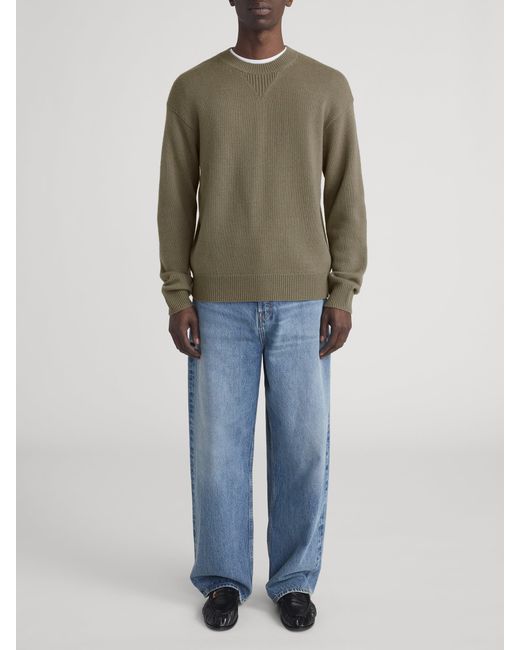 FRAME Green Suede Patch Sweater for men