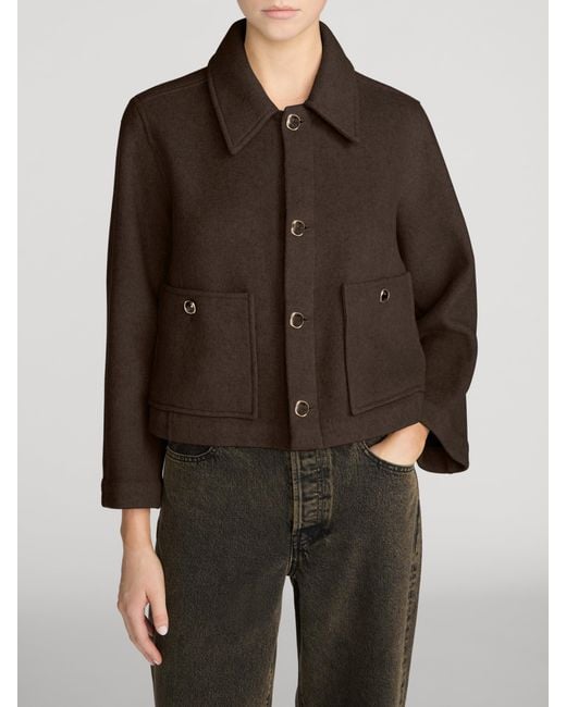 FRAME Brown The Wool Mini Swing Jacket