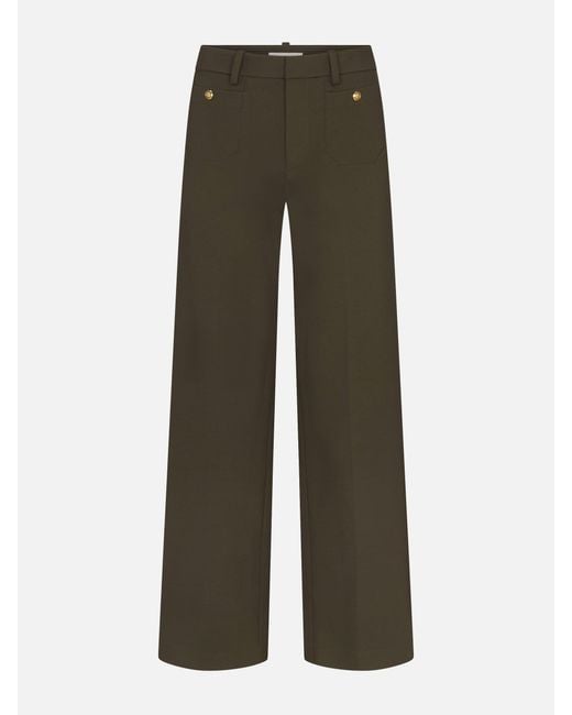 FRAME Green The Slim Palazzo Trouser