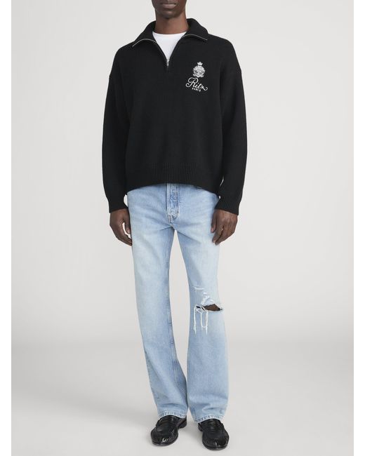 FRAME Black Ritz Cashmere Half Zip for men