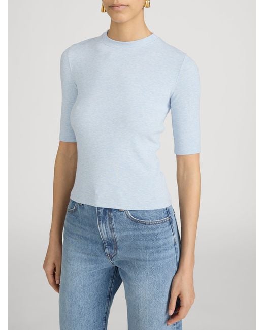 FRAME White The Heather Rib Crew