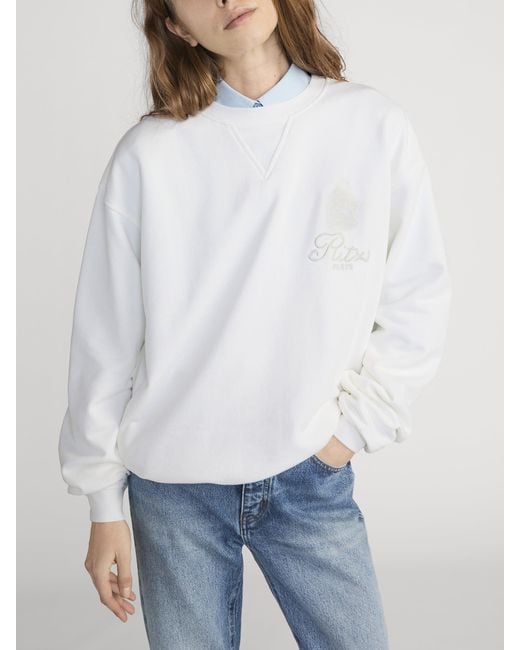 FRAME White Ritz Tonal Logo Crewneck
