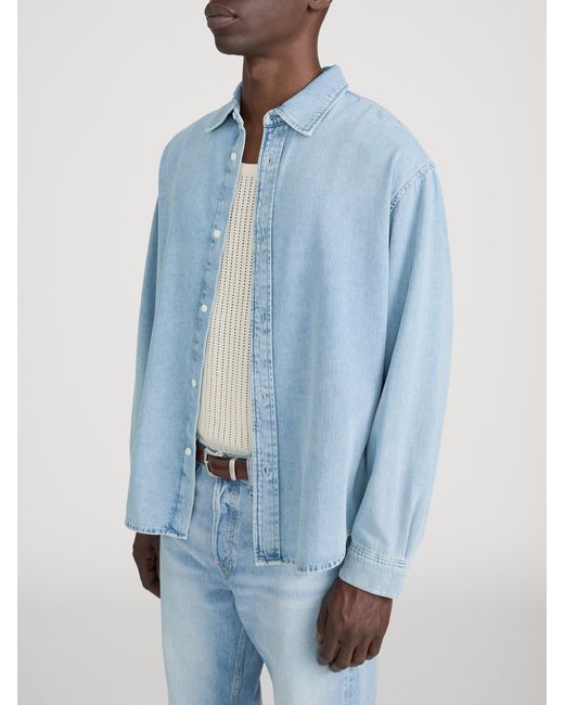 FRAME Blue Classic Denim Shirt for men