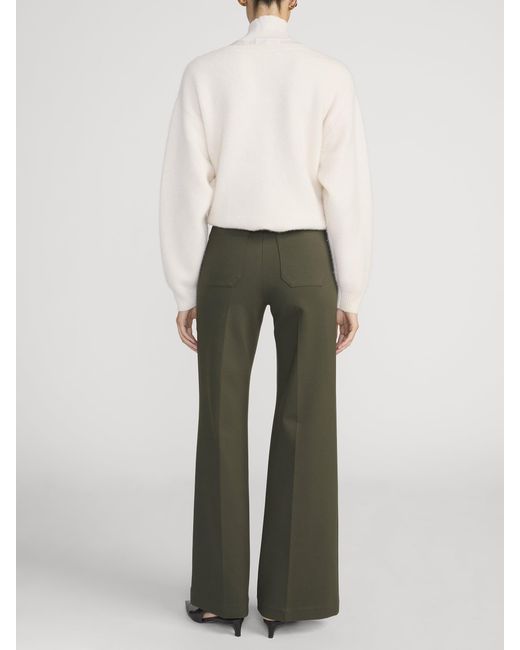 FRAME Green The Slim Palazzo Trouser