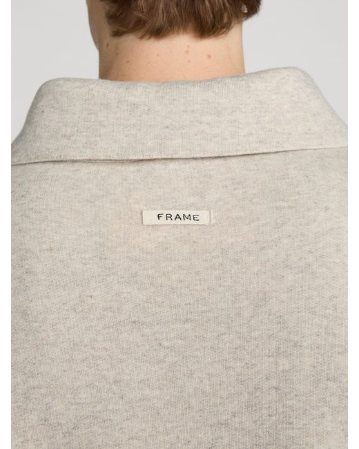 FRAME White Relaxed Zip Up Sweatshirt for men