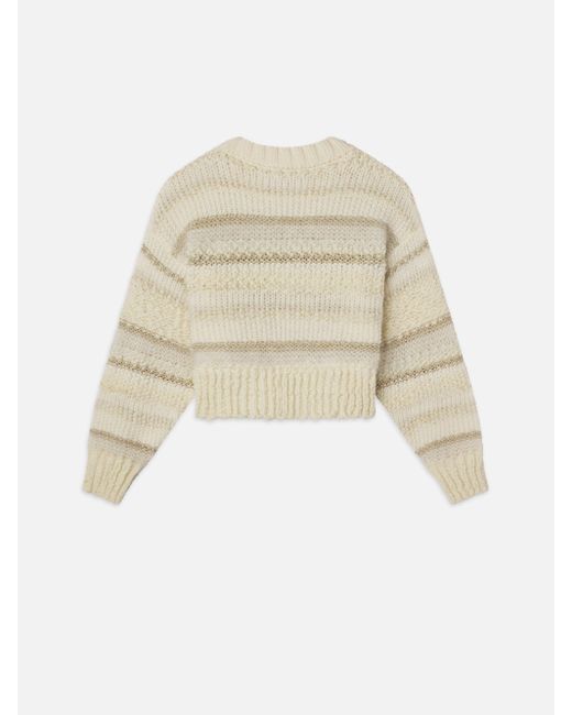FRAME White Textured Stripe Sweater
