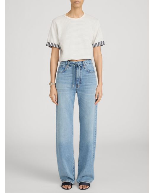 FRAME Blue The Off Duty Drawstring Bow