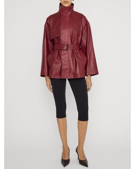 FRAME Red The Alexandra Leather Trench