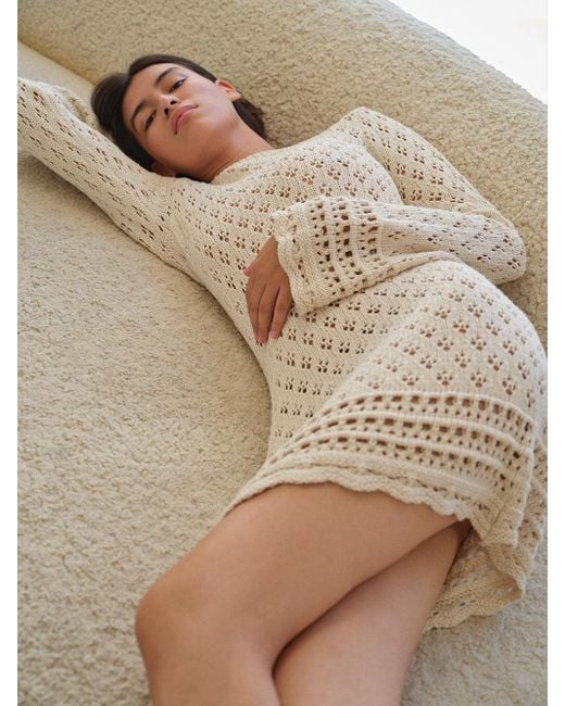 FRAME White Crochet Shift Dress