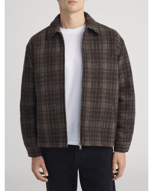FRAME Brown Padded Tweed Zip Jacket for men