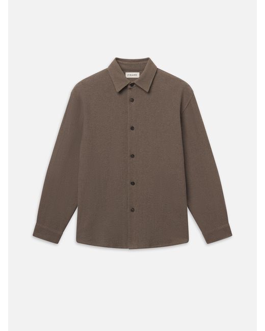 FRAME Brown Textured Overshirt for men