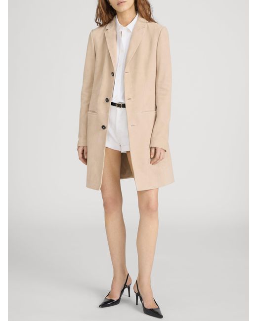 FRAME Natural The Sleek Suede Coat