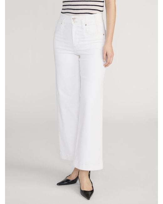 FRAME White The Seamed Wide Trouser Crop