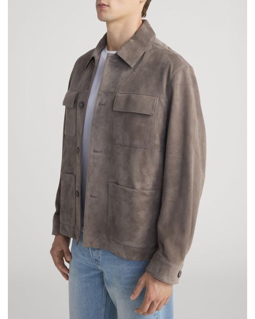 FRAME Brown Suede Chore Coat for men