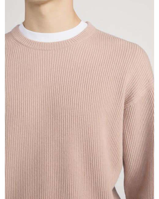 FRAME Natural Ribbed Crewneck Sweater