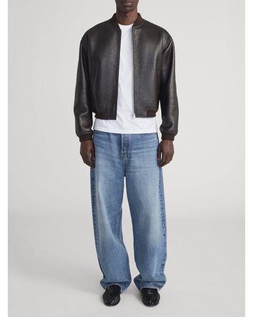 FRAME Black Shearling Bomber for men