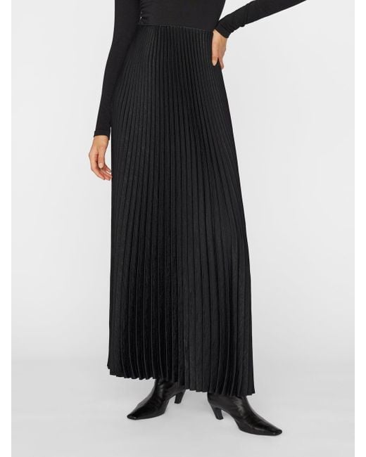 Black pleated maxi skirt australia top