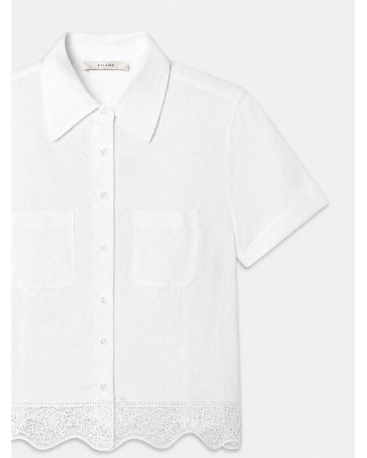 FRAME White The Embroidered Seaside Shirt
