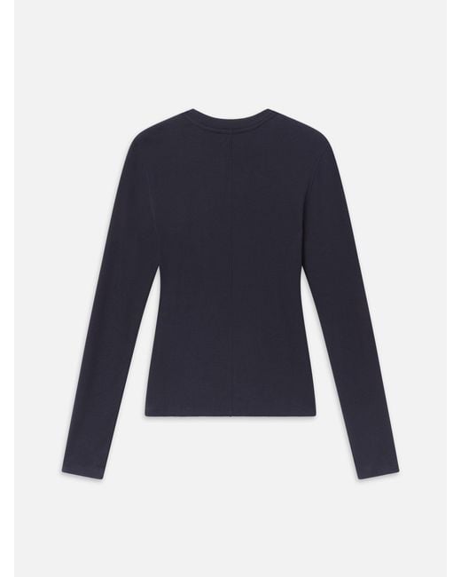 FRAME Blue The Long Sleeve Rib Crew