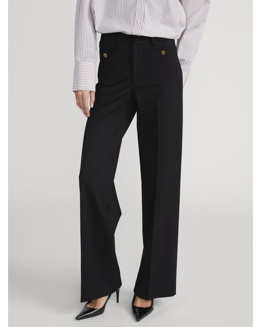 FRAME Black The Slim Palazzo Trouser