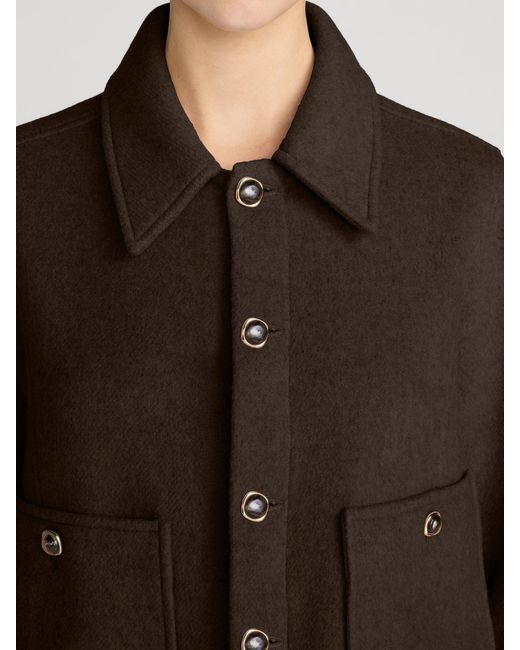 FRAME Brown The Wool Mini Swing Jacket