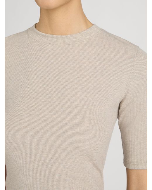 FRAME Natural The Heather Rib Crew Tee
